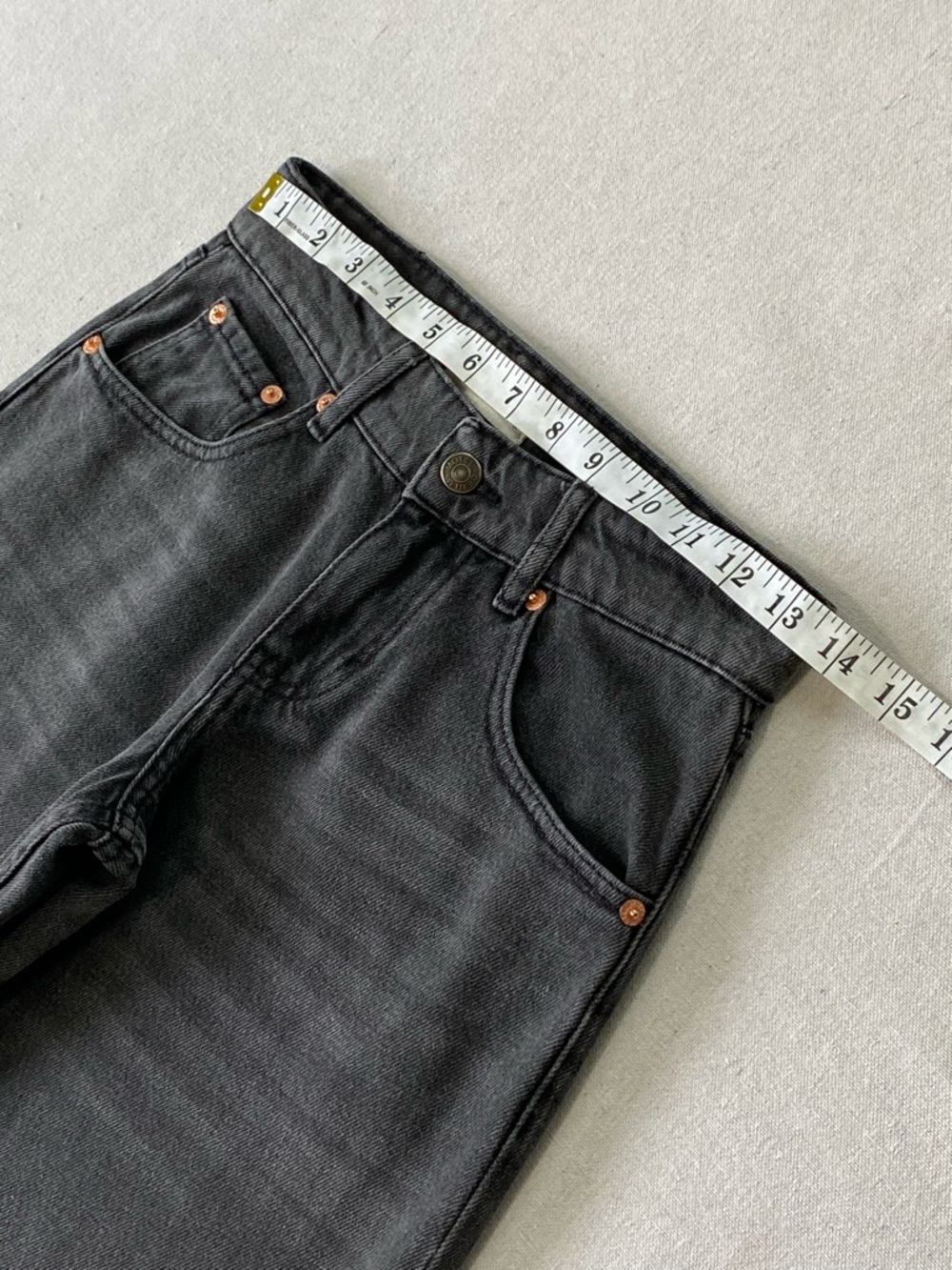 Motel Rocks Low Rise Parallel Jeans In Washed Black Grey - Picture 5 of 14